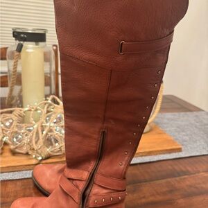 Brown Knee-High Leather Boots